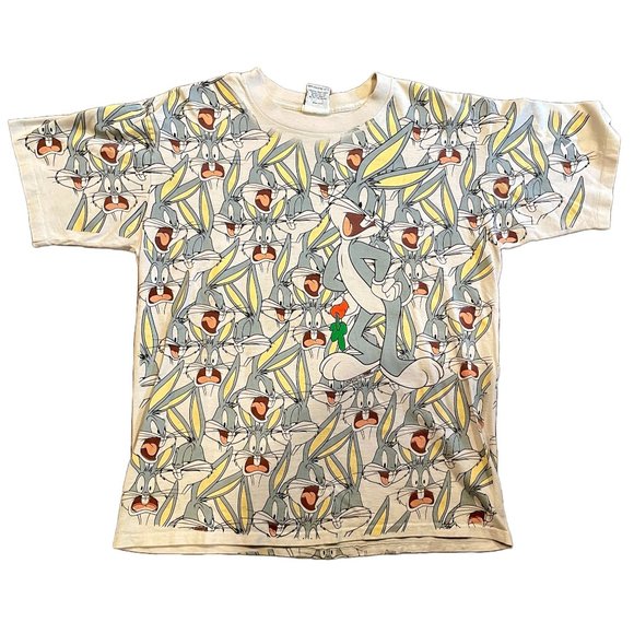 Vintage Rare 1992 90s XL AOP Bugs Bunny Shirt looney tunes - Picture 1 of 4